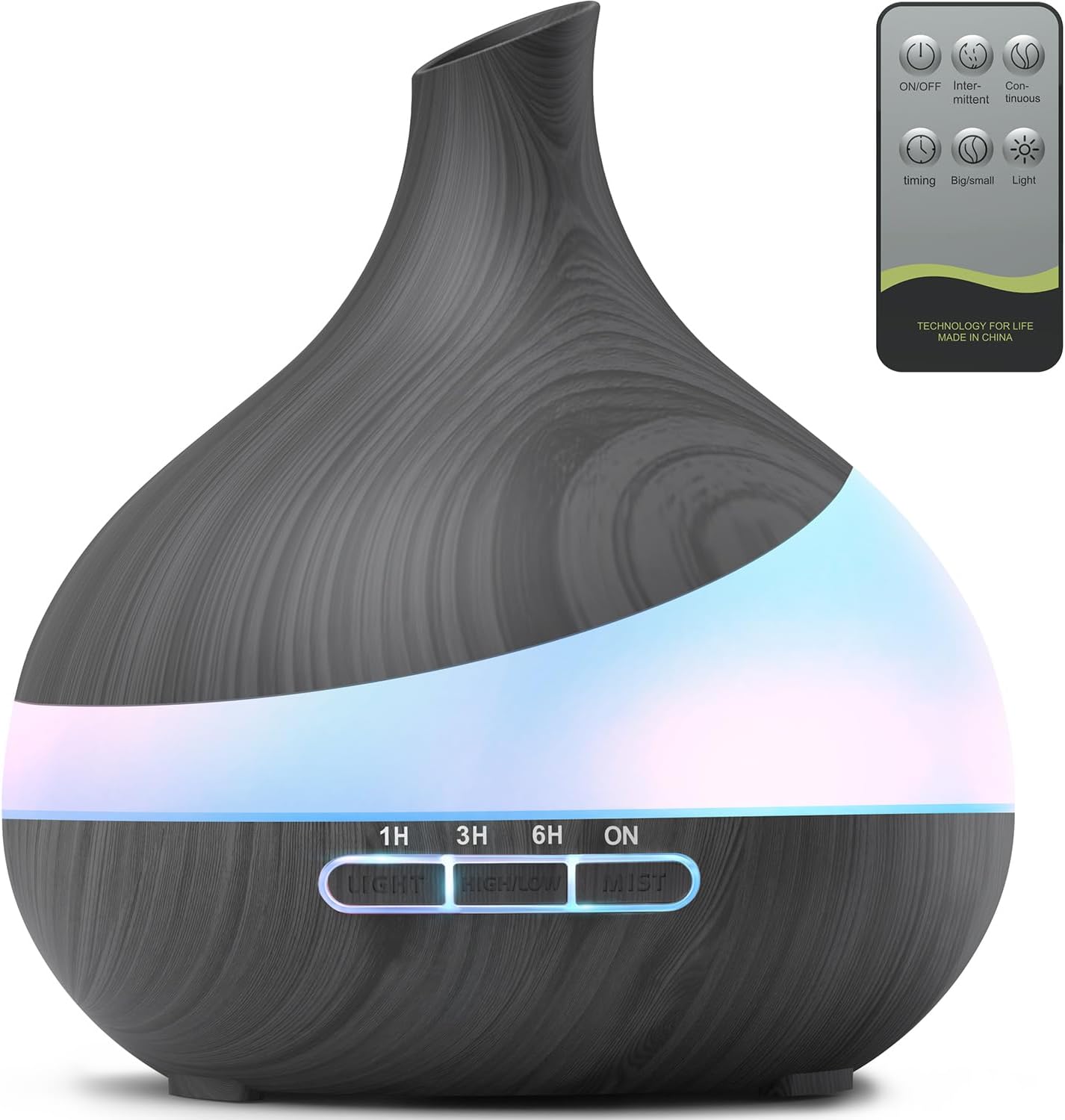 HJTHJT 500ML Essential Oil Diffuser: Aroma Diffuser with Remote Control for Hotel Spa Yoga Room - Humidifiers for Bedroom with 14 Colors LED Night Light for Kids/Women Home Relaxation